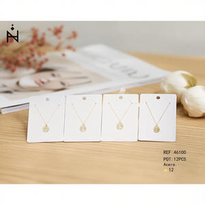 Set di 12 Collane con Ciondolo Rotondo in Ottone, Tono Oro, Gioielli Raffinati - Product Image 3