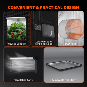 เต็นท์ปลูกต้นไม้ขนาดใหญ่8x8 8x8x6.5ft สไปเดอร์ชาวนา1680D ขนาด240x240x200ซม. ผ้าใบไมลาร์หนาผ้าออกซ์ฟอร์ดผ้าอ๊อกซ์ฟอร์ด - Product Image 4