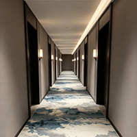 Fournisseur transfrontalier de tapis en polyester à revêtement complet, ignifuge, antidérapant, échantillon gratuit, nouvelle construction de couloirs d'hôtel