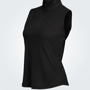 Chaleco de equitación para mujer, sin mangas, con media cremallera y cuello alto, top deportivo para montar a caballo y actividades al aire libre - Product Image 1