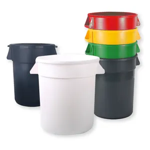 130l 30加仑圆形定制颜色美式垃圾桶带盖垃圾桶