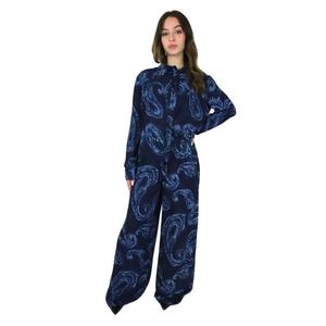 Women's <b>Shirt</b> Blue Long Sleeve Button Down Oversized <b>Paisley</b> Print Dressy Casual Wear - Product Image 4