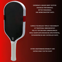 Pala de Pickleball Termoformada Unibody T700 de Fibra de Carbono Cruda de 16 mm sin Bordes, Logotipo Personalizado OEM