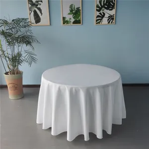 Round Table Cloth Wedding Wholesale Cheap Custom Fitted Round Tablecloth Polyester White Wedding Table Cloths For Events