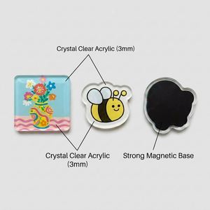 Magnets de réfrigérateur 3D en acrylique personnalisés et mignons, ensemble d'aimants de réfrigérateur transparents brillants à thème dessin animé, décoration de bureau et cadeau pour tableau blanc et casier - Product Image 4