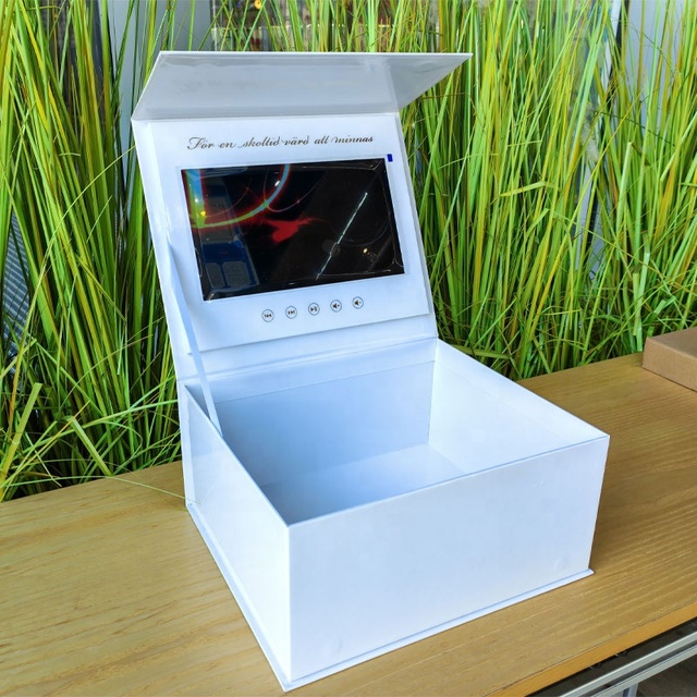 Factory Custom Packaging Presentation Digital Brochure Lcd Screen Gift Video Box with Flowers