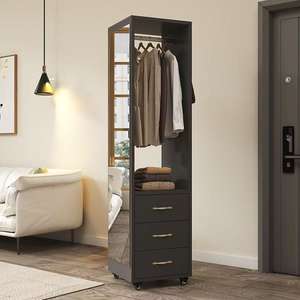 Espejo de Vestir Multifuncional con Perchero, Armario Vertical de Pie de Longitud Completa para Sala de Estar y - Product Image 3