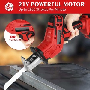 21V Cordless Reciprocating <b>Saw</b> Tool-free Blade Change 6 Blades Kit for Wood Metal Stone & Tile Cutting DIY SS01 Cordless Recipro - Product Image 2