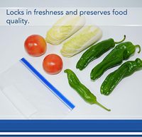 Sac en plastique réutilisable de qualité alimentaire avec double fermeture éclair pour le stockage des aliments, sac d'emballage pour légumes et fruits