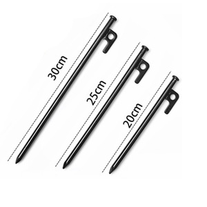 Piquets de tente en acier épaissi 20cm 25cm 30cm, clous de sol en fer noir pour le camping en extérieur, tentes et auvents - Product Image 1