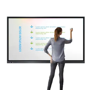 บอร์ดอัจฉริยะจอ LCD สำหรับการเรียนการสอนเพื่อการศึกษาห้องเรียนขนาด86นิ้วหน้าจอสัมผัสดิจิทัลแบบอินเตอร์แอคทีฟ