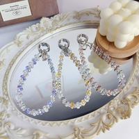 Porte-clés, breloque de téléphone, pendentif de sac, chaîne de voiture, accessoire pour étui d'écouteurs en perles de verre cristal multicolores facettées, frais et éclatant