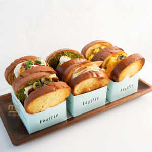 Boîte de hamburger jetable fast-food Emballage individuel écologique Boîte à sandwich à pain mini boîte de nourriture personnalisée pour le pâturage du déjeuner - Product Image 1