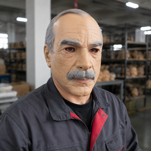 Máscara de Látex Realista de Anciano, Estilo <span class=keywords><strong>Cole</strong></span>, Cara Calva de Anciano, Barba Gris, Arrugas, Máscara Facial Completa, Ecológica, No Tóxica, para Halloween - Product Image 6