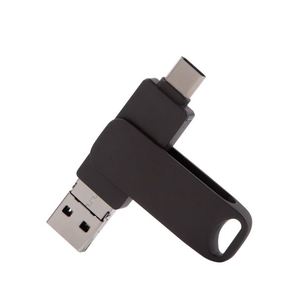 แฟลชไดรฟ์โลหะแบบ Type C รองรับการเชื่อมต่อแบบ Dual Interface OTG ความจุ 4GB-128GB ดีไซน์สวยงาม หมุนได้  รับทำโลโก้ OEM - Product Image 1