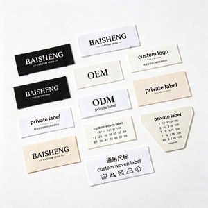 Private Label OEM ODM Klassische neutrale Farbtöne, individuell bedruckte gewebte Halsetiketten für Markenkleidung und Bekleidungsproduktion - Product Image 1
