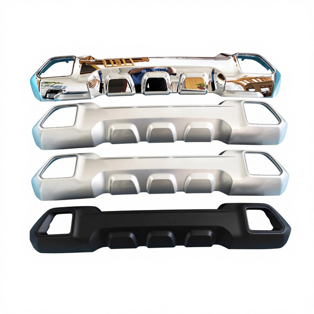 Rear Bumper Lower Guard Plates (Electroplated Silver/Black) for BAIC BJ40PLUS, F40, BJ40C