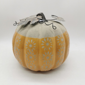 手描きの陶器製カボチャの飾り、ハロウィン、感謝祭、秋の収穫、家のテーブルセンターピース、棚の置物に最適なカボチャ - Product Image 2
