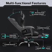 Chaise de gamer de course d'ordinateur inclinable de massage de LED réglable en hauteur DDP avec appui-tête noir rouge Sillas De Escritorio De Oficina