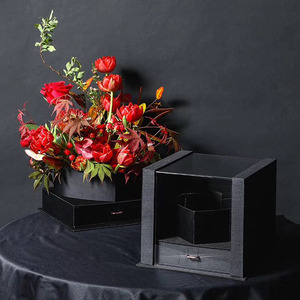Panoramic Clear Window Cube Flower Gift Box Heart Shaped Drawer Lipstick Perfume Birthday I LOVE YOU Packaging Box