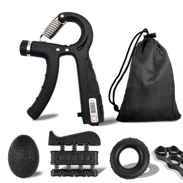 5 Packs Adjustable Silicone Resistance Hand Gripper Set Strength Trainer Counting Forearm Strengthener Workout Kit Grip Kepler