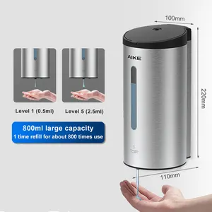 Automatic Sensor Soap Dispenser AK1205 Soap Dispenser Wall Mount Hotel Commercial Stainless Steel Automatic Soap Dispenser Black China Soap Dispenser Wholesale