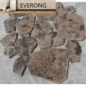 Natural Golden Beach Brown Marmor Gold Coast Mármol Piedra caliza Losa Azulejo Ladrillo Crazy Paving Stone Tamaños personalizados - Product Image 4