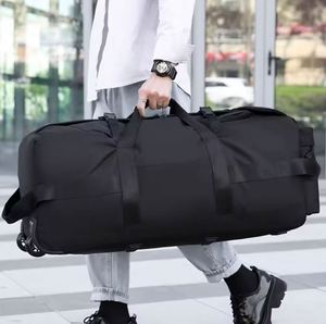 Free Sample Large Waterproof Soft Panel Roller <b>Camping</b> <b>Trolley</b> Luggage Bag Duffel Rolling Wheeled Gym Sports Backpack Travel - Product Image 3