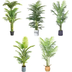 Wohnzimmer Dekor Haus Künstliche Palme Pflanze Blätter Tropische Dekor Pflanzen Künstliche Kwai Baum Outdoor Metall palmen