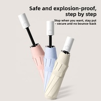 Parasol portable anti-pluie et anti-soleil, ouverture et fermeture automatiques, tissu hydrofuge haute densité, parapluie pliable en trois sections, logo personnalisé