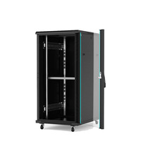 Armoire de serveur réseau 22U, armoire de sol standard 19 pouces pour système de commutation CCTV et système de courant faible