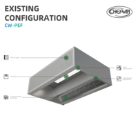 Hotte d'extraction commerciale en acier inoxydable avec alimentation en air frais pour restaurant, hôtel, cuisine ouverte