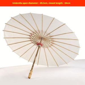 Parasol de mariage en papier blanc chinois pas cher en gros avec logo - Product Image 4