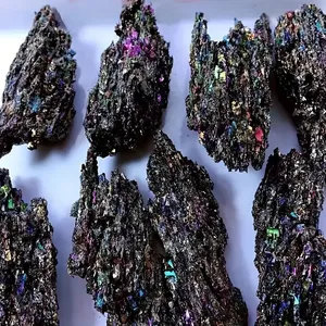 Wholesale Small <b>Raw</b> Carborundum <b>Crystal</b> 7 Color Mine Rainbow Astralite Moissanite Hematite - Product Image 2