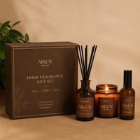 Difusor de Aromas de Vidrio Ecológico AIKUN con Juego de Velas Aromáticas y Empaque de Regalo para Decoración de Spa, Hotel y Hogar
