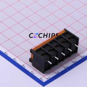 DBT50G-7.62-5P-BK-P Barrier Terminal Block Through hole,P=7.62mm Connector With Cover Plate 7.62mm 1x5P Straight Pin - Product Image 2