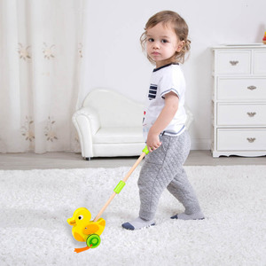 TOOKY <strong>TOY</strong> Classical Wood <strong>Toy</strong> <strong>Push</strong> <strong>Along</strong> Duck for Toddles 18m+ - Product Image 2