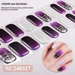 Adesivi per Unghie in Gel Semi-Polimerizzato 3D Halloween Zhengxiang, Ragnatela Luminosa che Emette Luce, Gel Indurente con Lampada UV - Product Image 5