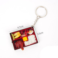 PVC simulation boîte chinoise déjeuner nourriture pendentif modèle rapide bento maison de poupée accessoires de jeu décoration porte-clés