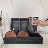 Juego de 3 Recipientes de Vidrio Transparente Apilables con Tapa de Madera para Almacenamiento de Alimentos, con Buen Sellado, para Uso Doméstico, en Promoción