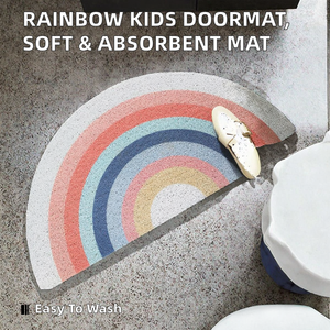 Alfombra Infantil Decorativa para Entrada, Hogar, Hotel, Forma de Arcoíris, Rectangular, Super Absorbente, Antideslizante, de PVC con Mechones - Product Image 2
