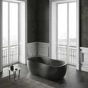 Baignoire autoportante en <span class=keywords><strong>marbre</strong></span> gris de haute qualité pour salles de bain de villas intérieures, design en pierre naturelle pour salles de bain de luxe - Product Image 2