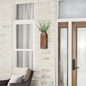 Ensemble de jardinières suspendues et murales Boho, 2 pièces, motif grain de bois, pour plantes et fleurs d'intérieur, salon, chambre, salle de bain, patio (marron) - Product Image 4