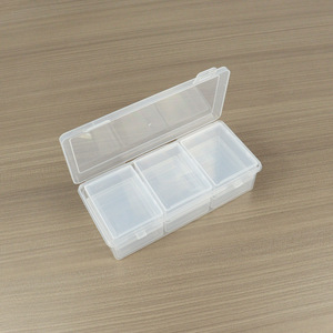 Transparent Plastic Storage <b>Box</b> 19.5x8.8x5cm With 3 Compartments For Fishing <b>Tackle</b> Desktop Organization - Product Image 3