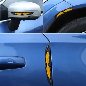 Auto Reflecterende Strip Deur Waarschuwing Reflector Koolstofvezel Auto Deur Reflecterende Lijm Tape Decals Night Protector Anti-Kras