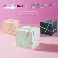 Nouvelle Enceinte Portable Créative avec Lumières Colorées, Mini Canon de Basses Sans Fil, Prise en Charge de Carte SD, Audio Compact