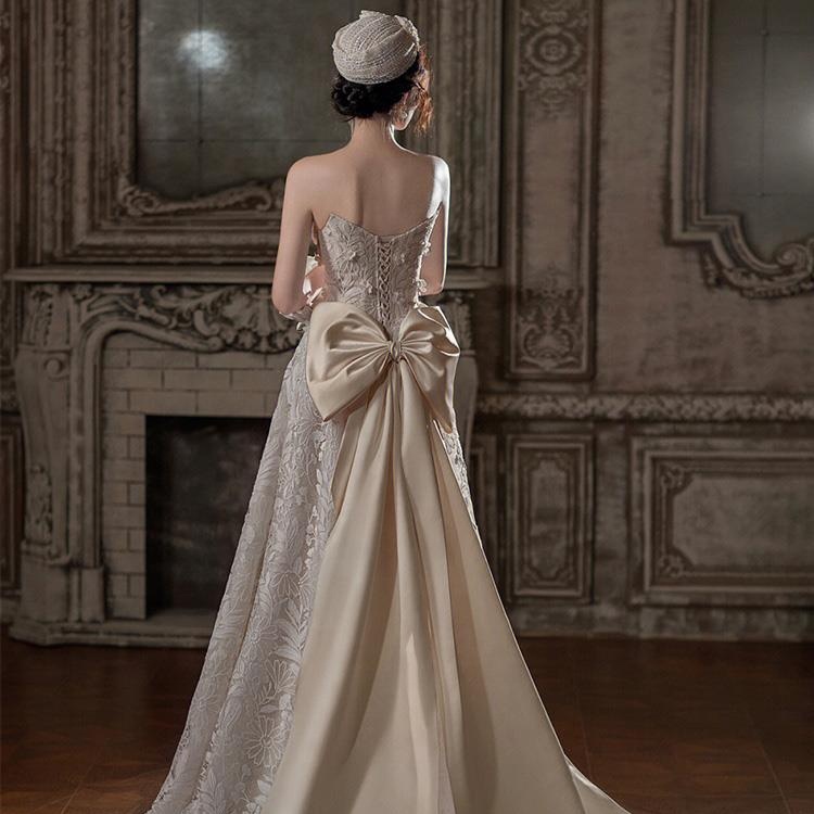 gown latest engagement dresses for bride Berylove Women Ivory Sheath Engagement Dress Long Sleeve Ruched Bateau Neck Bridal Shower Dress With Slit, Ivory / US18W