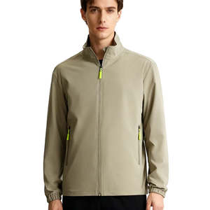 Blouson imperméable coupe-vent écologique personnalisé imprimé 100% polyester avec fermeture éclair, tricoté, randonnée, camping, couleur unie, neutre - Product Image 1