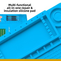 Tapis de travail en silicone épaissi pour réparation numérique de téléphones portables, isolation thermique, résistant aux hautes températures, pour pistolet à air chaud