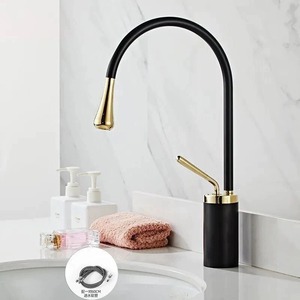 Robinet <span class=keywords><strong>de</strong></span> salle <span class=keywords><strong>de</strong></span> bain contemporain en laiton style européen, <span class=keywords><strong>col</strong></span> <span class=keywords><strong>de</strong></span> <span class=keywords><strong>cygne</strong></span>, <span class=keywords><strong>bec</strong></span> rotatif à 360°, mitigeur chaud/froid pour lavabo sur colonne - Product Image 3